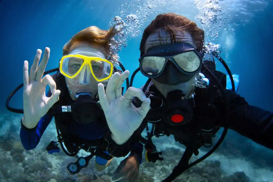 Ok sign scuba diver